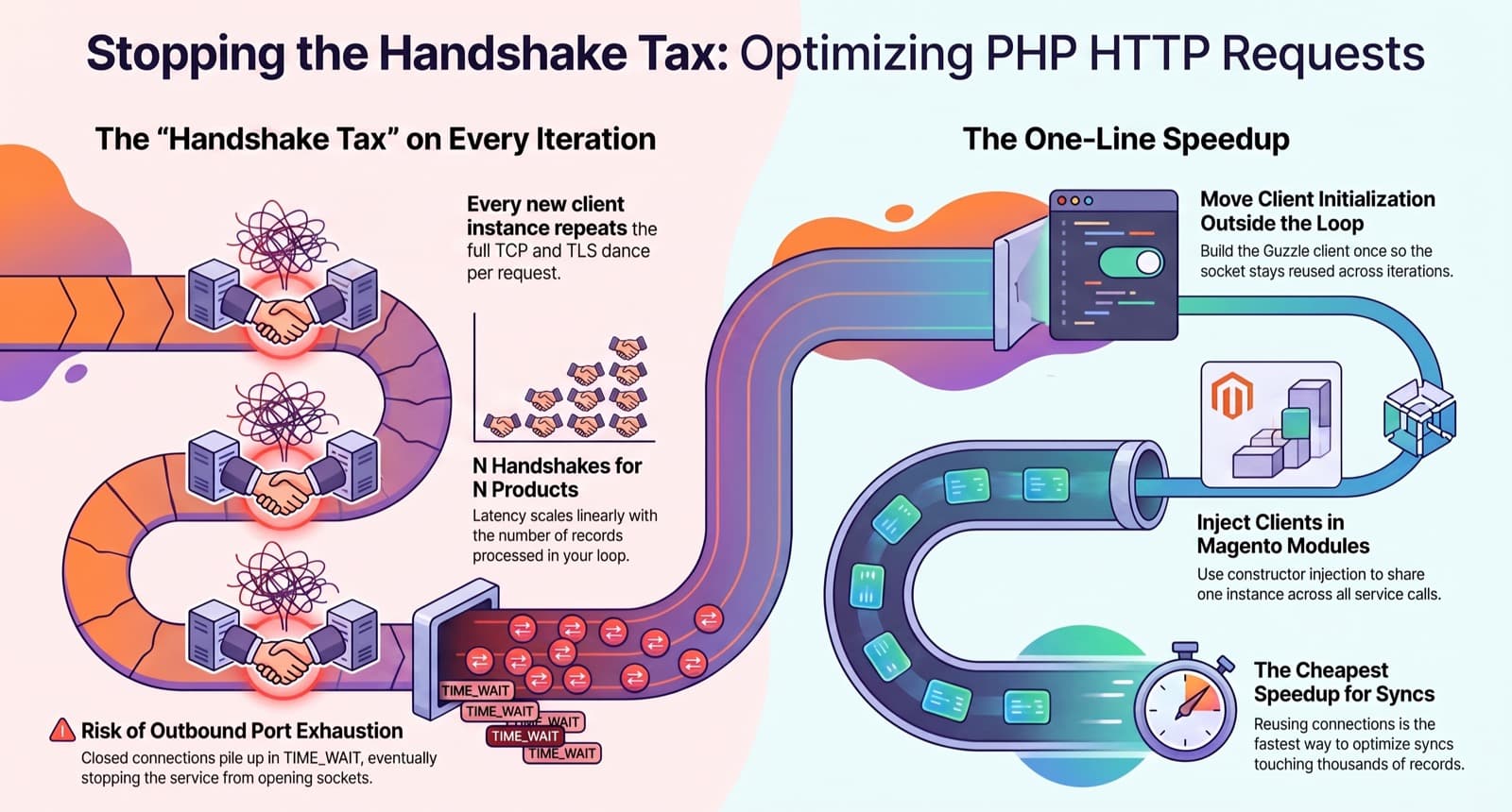 The handshake tax: reuse your HTTP client in Magento integrations